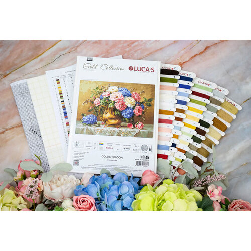 Luca-S Cross stitch kit Golden Bloom - Luca-S