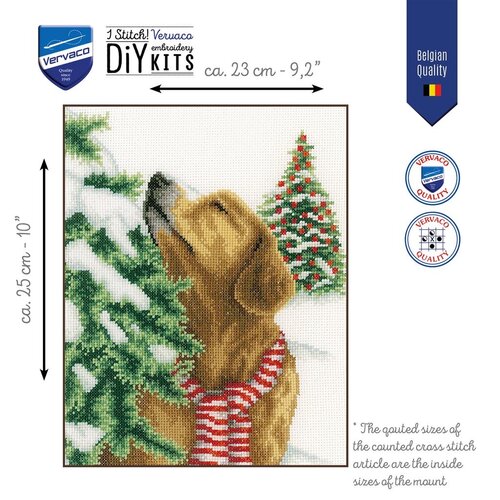 Vervaco Telpakket kit Hond in kerstlandschap