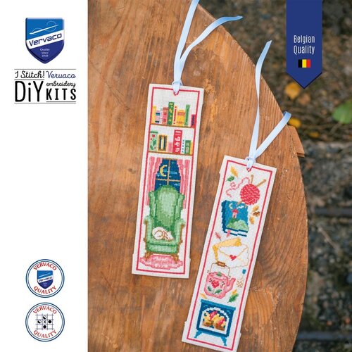 Vervaco Bladwijzer kit "Cosy reading" set van 2 Vervaco Bladwijzer kit "Cosy reading" set van 2