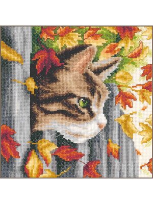 Vervaco Telpakket kit Poesje aan hek Vervaco Telpakket kit Poesje aan hek