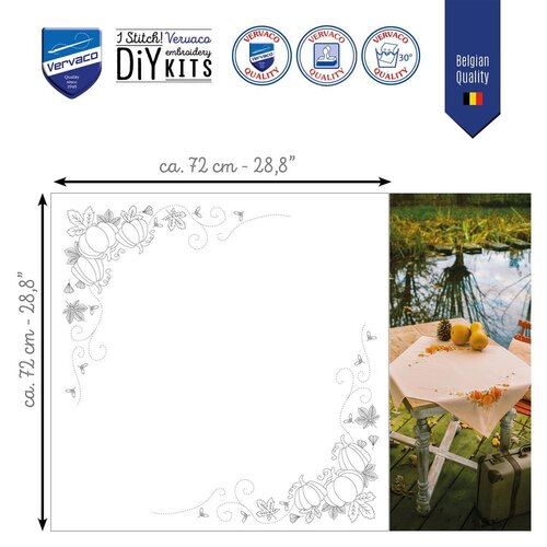 Vervaco Tafelkleed kit Herfstpompoenen Vervaco Tafelkleed kit Herfstpompoenen