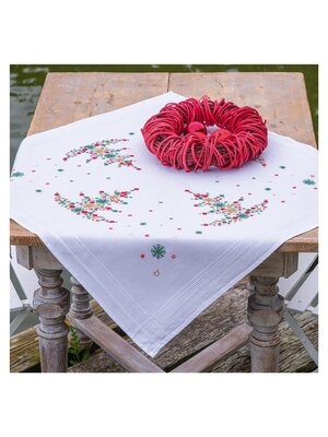 Vervaco Tafelkleed kit Kerstboom met versiering