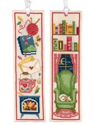 Vervaco Bladwijzer kit "Cosy reading" set van 2