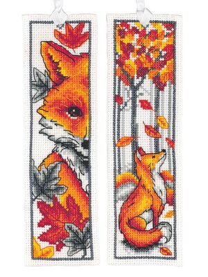 Vervaco Bladwijzer kit Vossen set van 2