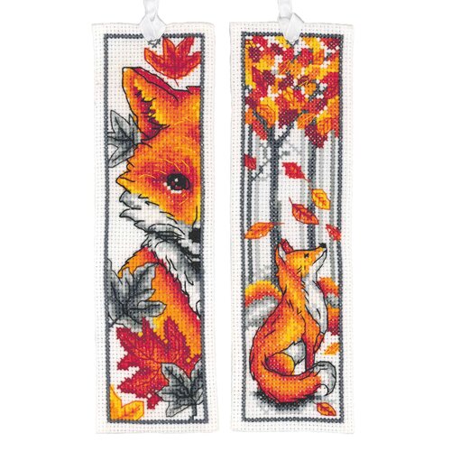 Vervaco Bladwijzer kit Vossen set van 2 Vervaco Bladwijzer kit Vossen set van 2