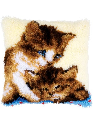 Vervaco Knoopkussen kit Twee Poesjes