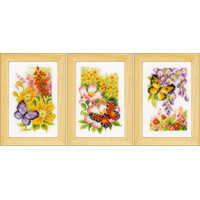 Miniatuur kit Vlinders en bloemen set van 3