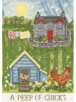 Bothy Threads Borduurpakket Lizzie Spikes - A Peep Of Chicks - Bothy Threads Bothy Threads Borduurpakket Lizzie Spikes - A Peep Of Chicks - Bothy Threads