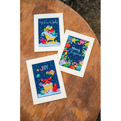 Vervaco Wenskaart kit Kerst set van 3 Vervaco Wenskaart kit Kerst set van 3