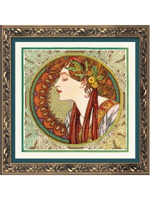 RIOLIS Borduurpakket Laurel after A. Mucha's Artwork - RIOLIS