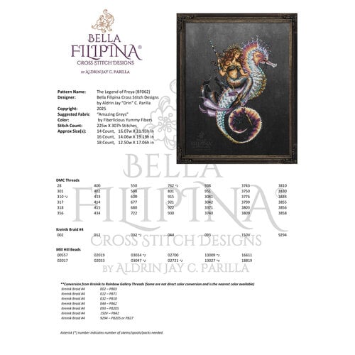 Bella Filipina Designs Borduurpatroon The Legend of Freya - Bella Filipina