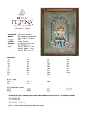 Bella Filipina Designs DMC borduurgarens The Glass Slipper - Bella Filipina