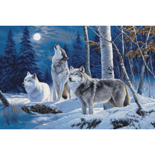 Luca-S Borduurpakket The Howl of Wolves and the Winter Moon - Luca-S