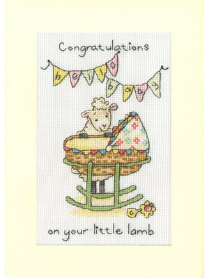 Bothy Threads Borduurpakket Cockadoodle Cards - Little Lamb - Bothy Threads
