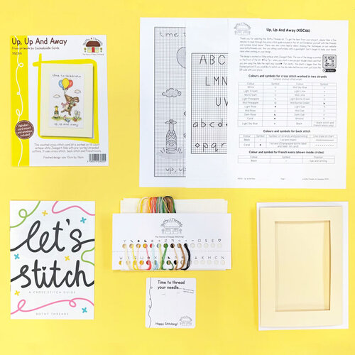 Bothy Threads Borduurpakket Cockadoodle Cards - Up, Up And Away - Bothy Threads