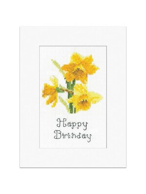 Heritage Crafts Borduurpakket Greeting Card - Daffodil - Heritage Crafts