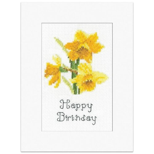 Heritage Crafts Borduurpakket Greeting Card - Daffodil - Heritage Crafts