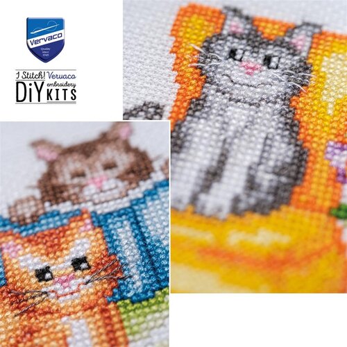 Vervaco Telpakket kit Poesjes en Boeken