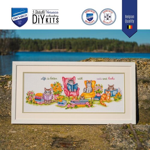 Vervaco Telpakket kit Poesjes en Boeken