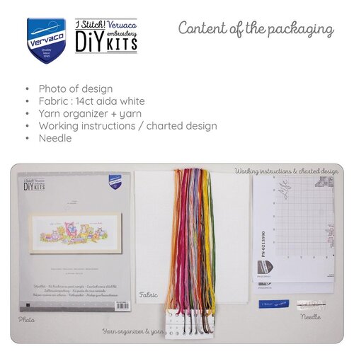 Vervaco Telpakket kit Poesjes en Boeken