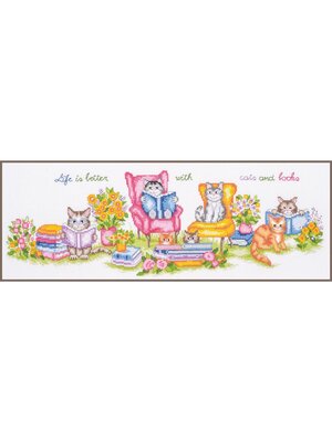 Vervaco Telpakket kit Poesjes en Boeken