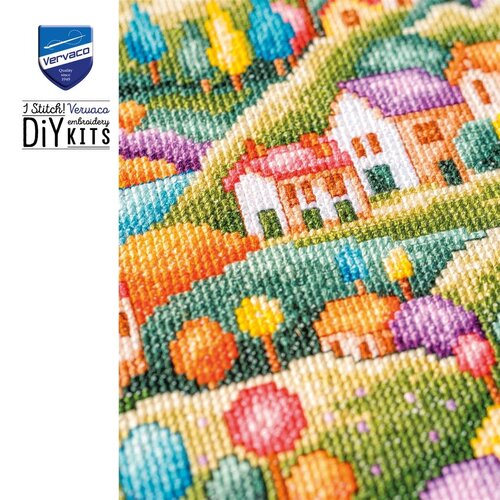 Vervaco Telpakket kit Landschap met Huisjes