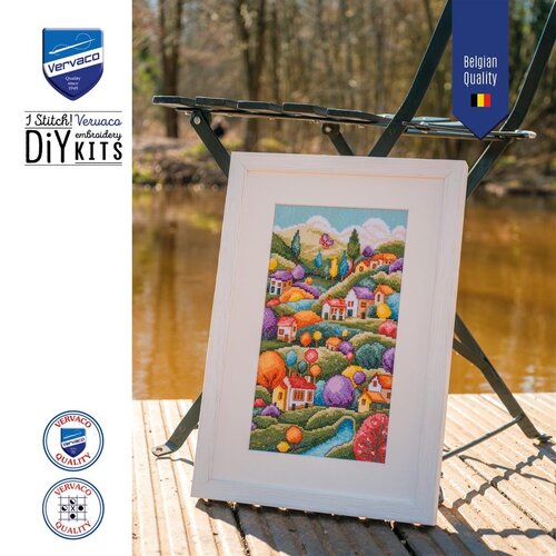 Vervaco Telpakket kit Landschap met Huisjes