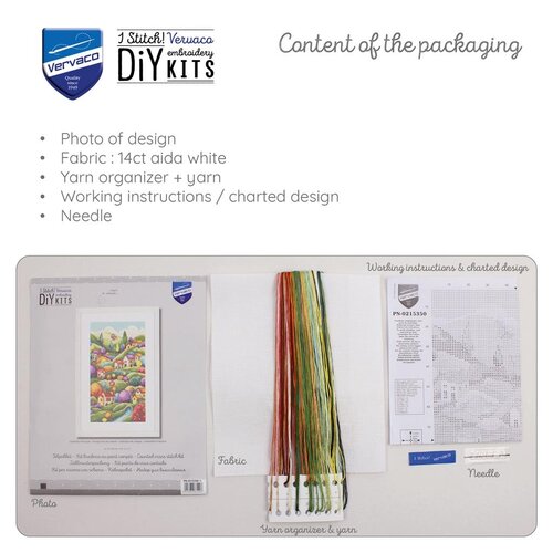 Vervaco Telpakket kit Landschap met Huisjes