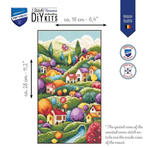 Vervaco Telpakket kit Landschap met Huisjes