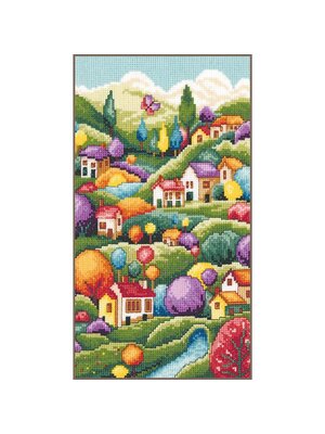 Vervaco Telpakket kit Landschap met Huisjes