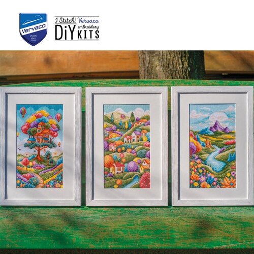 Vervaco Telpakket kit Landschap met Huisjes