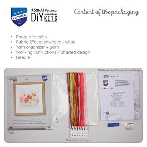 Vervaco Telpakket kit Klaprozen en Wilde Bloemen