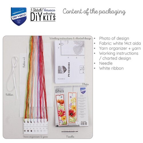 Vervaco Bladwijzer kit Klaprozen en Wilde Bloemen - set van 2