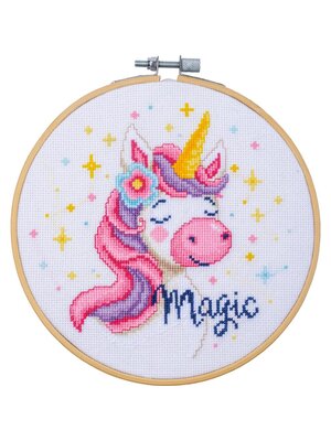 Vervaco Telpakket kit met borduurring - Eenhoorn