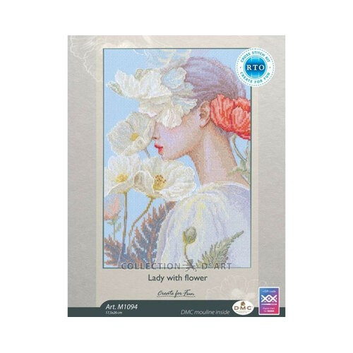 RTO Borduurpakket  Lady with Flower - RTO