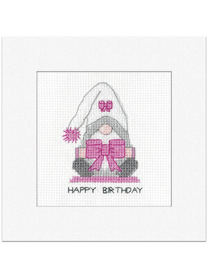 Heritage Crafts Borduurpakket Birthday Card Gonk - Bow - Heritage Crafts