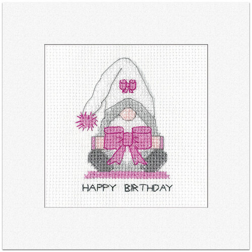 Heritage Crafts Borduurpakket Birthday Card Gonk - Bow - Heritage Crafts