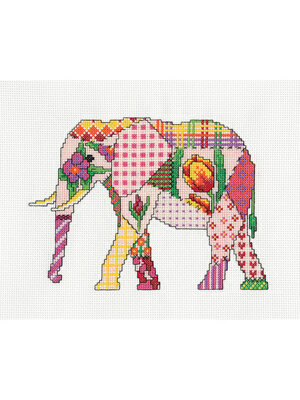Heritage Crafts Borduurpakket Patchwork Elephant - Heritage Crafts