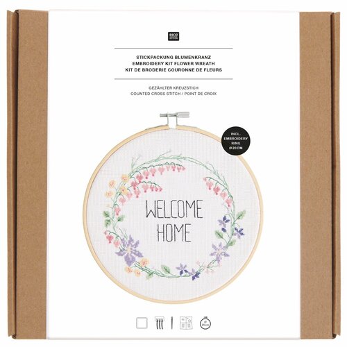 Rico Design Borduurpakket Bloemenkrans 'Welkom Home' - Rico Design