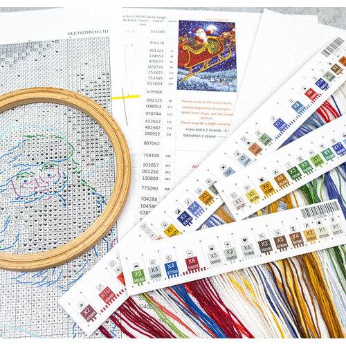 Leti Stitch Borduurpakket Santa Sleigh - Leti Stitch Leti Stitch Borduurpakket Santa Sleigh - Leti Stitch