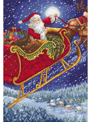 Leti Stitch Borduurpakket Santa Sleigh - Leti Stitch