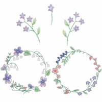 Vrij Borduren Borduurpakket - Stick & Stitch Kit Bloemenkrans XL