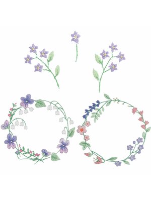 Rico Design Vrij Borduren Borduurpakket - Stick & Stitch Kit Bloemenkrans XL