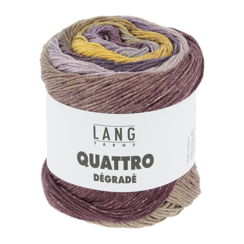 Lang Yarns Lang Yarns | Katoen Quattro DÉGRADÉ - 0001 | Lila/Geel