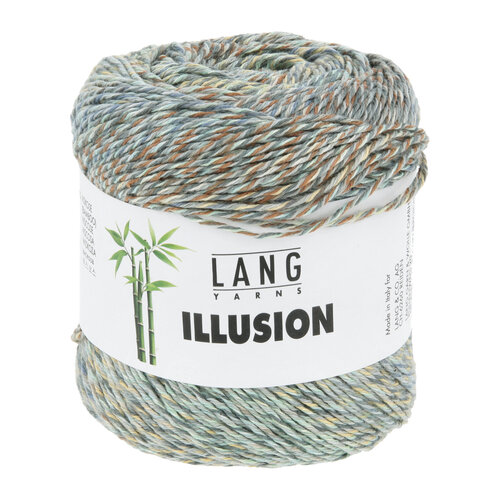 Lang Yarns Lang Yarns | Katoen Illusion -  0009 | Blauw/Bruin/Grijs/Geel