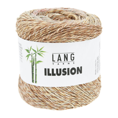 Lang Yarns Lang Yarns | Katoen Illusion -  0008 | Bruin/Lichtblauw/Geel/Roze