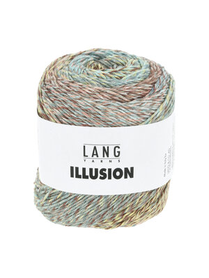Lang Yarns Lang Yarns | Katoen Illusion -  0005 | Bruin/Blauw/Felgeel