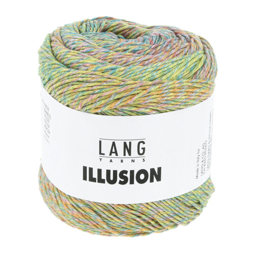 Lang Yarns Lang Yarns | Katoen Illusion -  0004 | Geel/Roze/Groen/Aqua