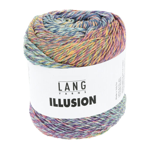 Lang Yarns Lang Yarns | Katoen Illusion -  0002 | Violet/Petrol/Geel/Blauw