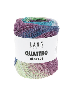 Lang Yarns Lang Yarns | Katoen Quattro DÉGRADÉ - 0019 | Violet/Groen/Blauw